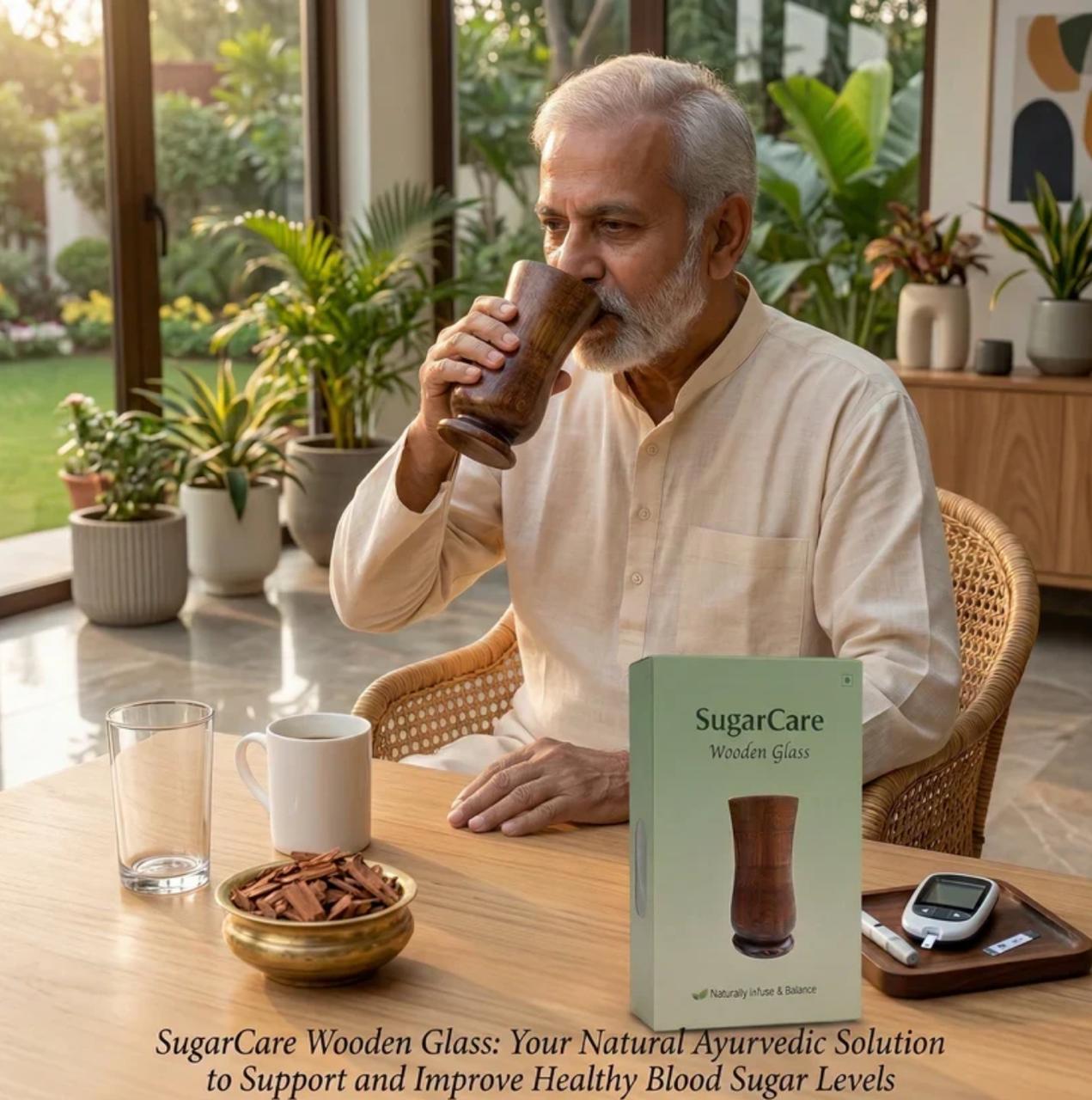 SUGARCARE BALANCE WOODEN WATER GLASS (100% AYURVEDIC)