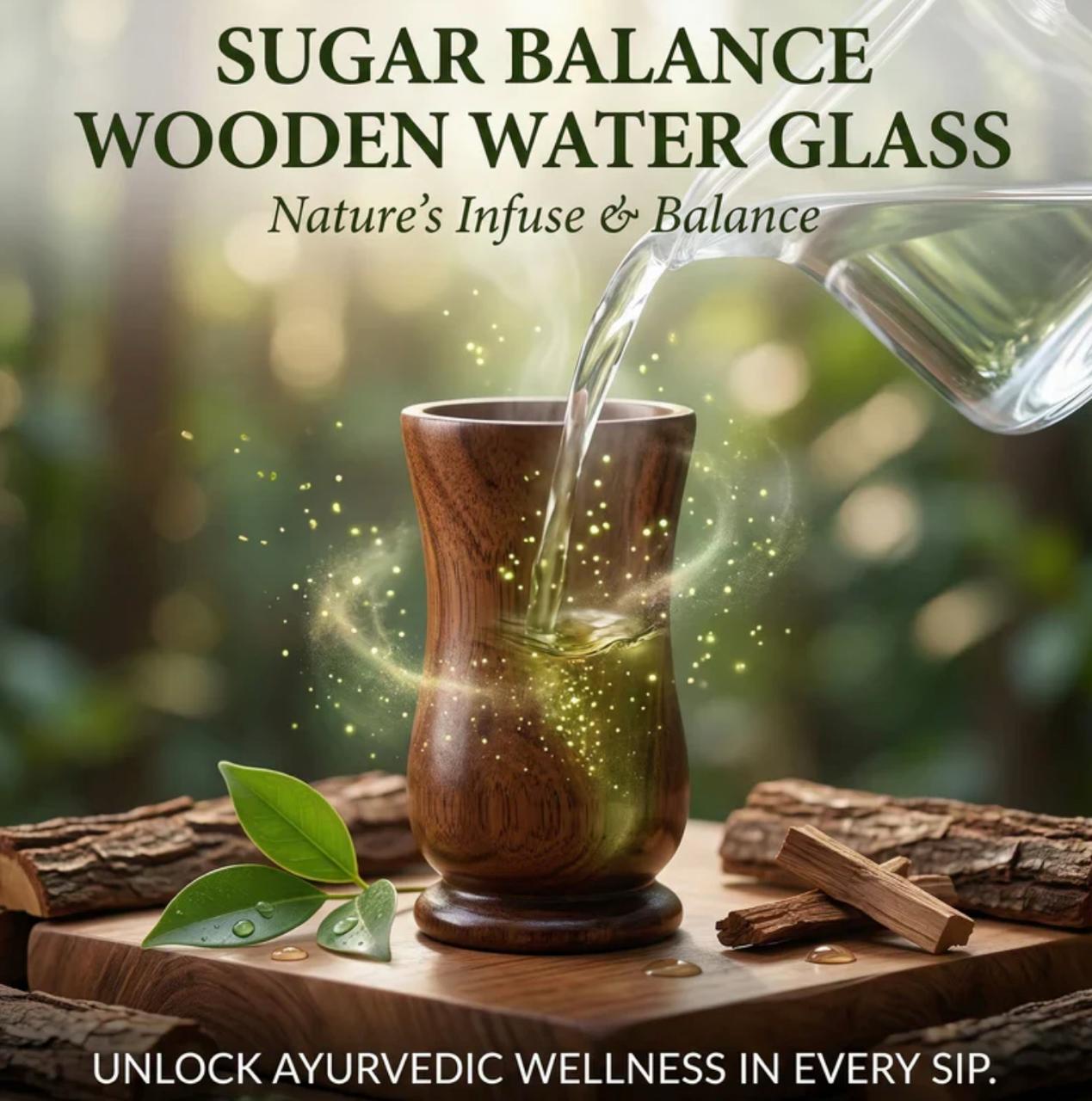 SUGARCARE BALANCE WOODEN WATER GLASS (100% AYURVEDIC)