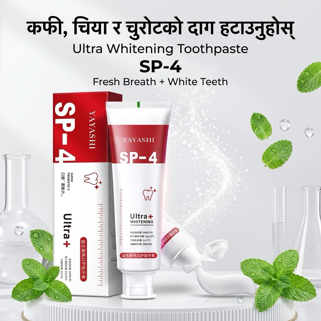 SP 4 Probiotic Whitening Toothpaste - Bright & Healthy Smile
